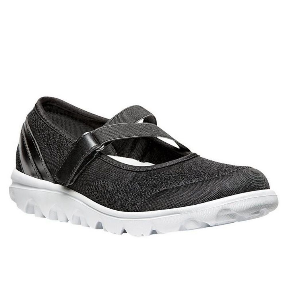 Propet Travelactiv Mary Jane Black Mesh Walking Sneakers Size 7